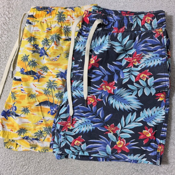 Fair Harbor Other - 2 Pack! Fair Harbor Swim Trunks Mens L Multicolor Tropical Stretch Bundle 30x5